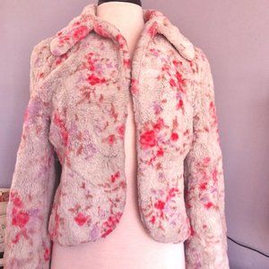 Brandon Thomas Women beautiful color faux fur short coat